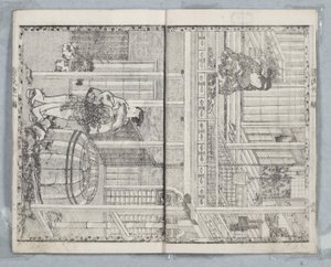 Tale of Genji, Country Style, bind 21, bog A, 1836 (træblok) af Utagawa Kunisada